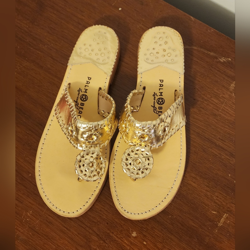 Palm Beach Gold Sandals - Size 9 US